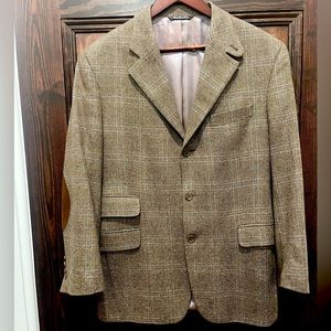 Loro Piana 100% Cashmere Glen Check Blazer Dual Vents Ticket Pocket